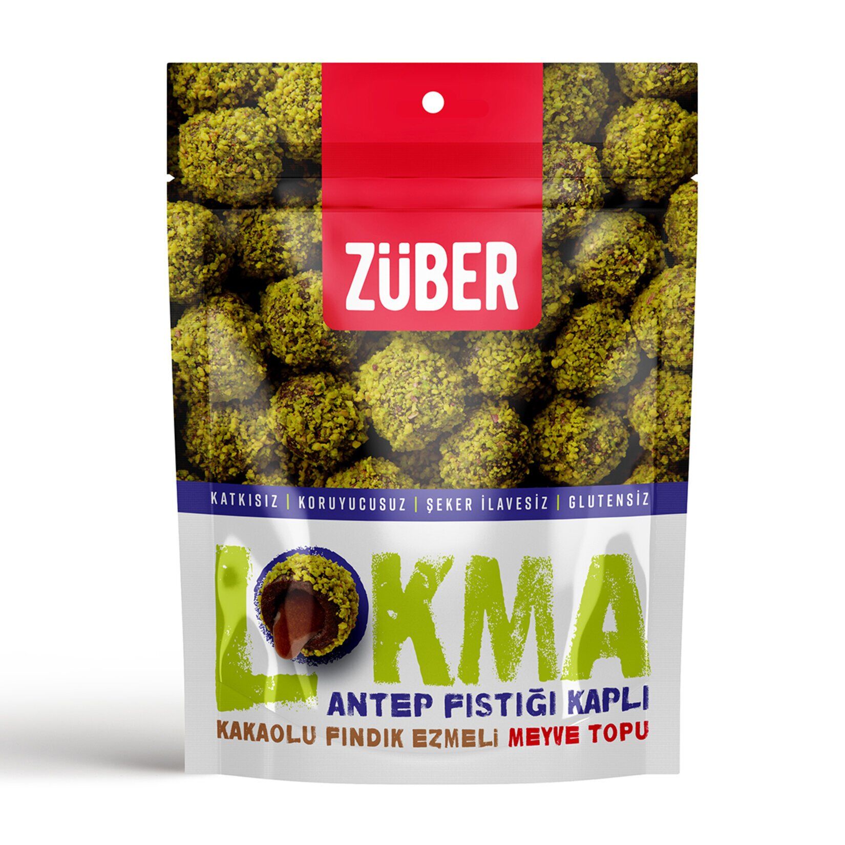 Züber Lokma Antep Fıstığı Kaplı Meyve Topu 96gr