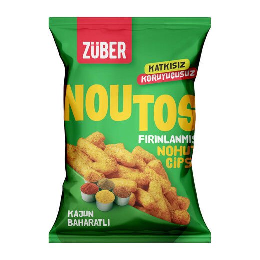 Züber Noutos Fırınlanmış Nohut Cipsi Kajun Baharatlı 55 gr