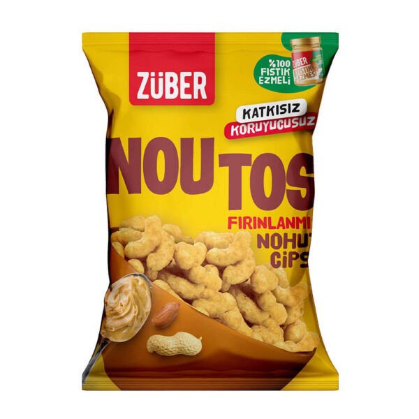 Züber Noutos Fırınlanmış Nohut Cipsi Fıstık Ezmeli 55gr