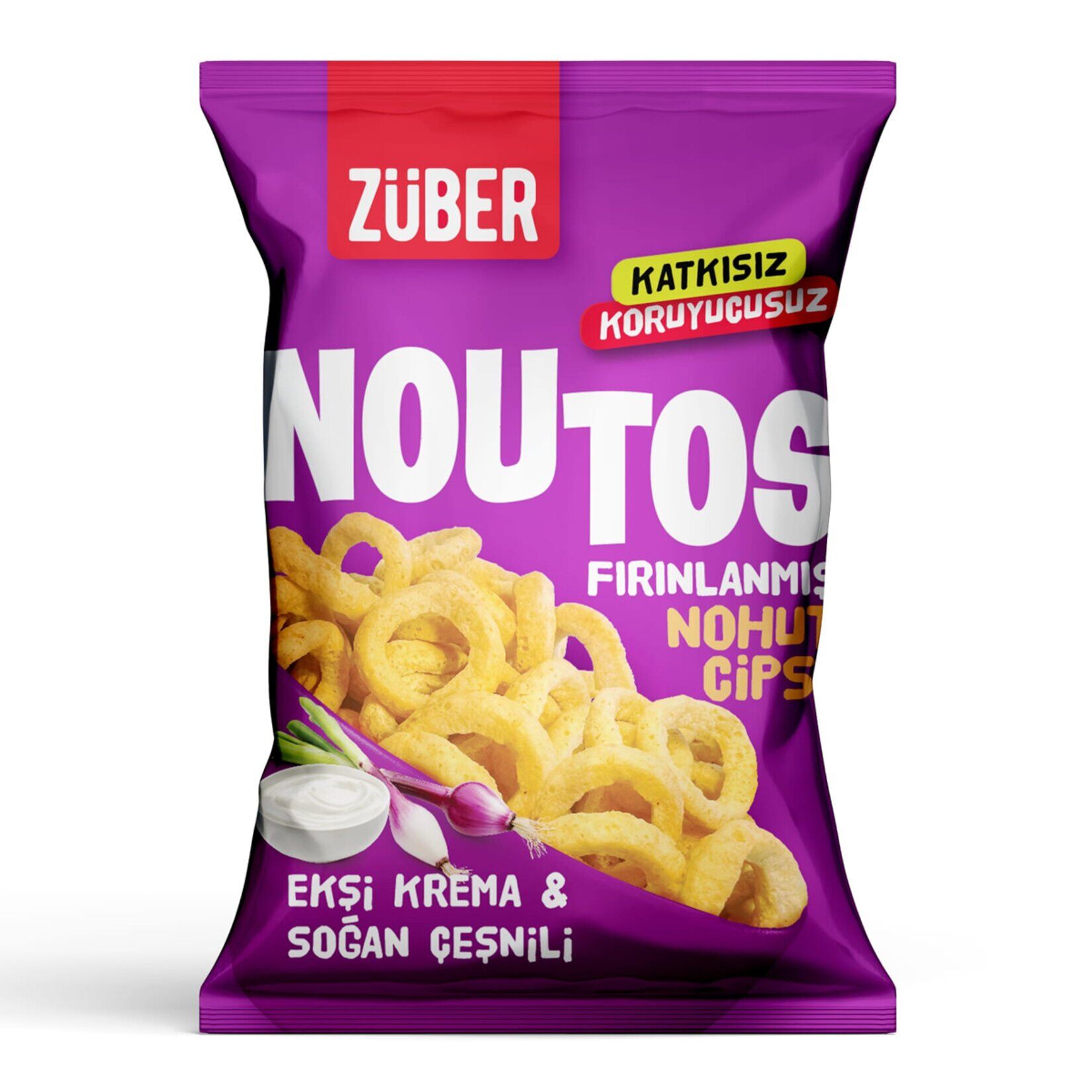Züber Noutos Fırınlanmış Nohut Cipsi Ekşi Kremalı Soğan Çeşnili 55gr