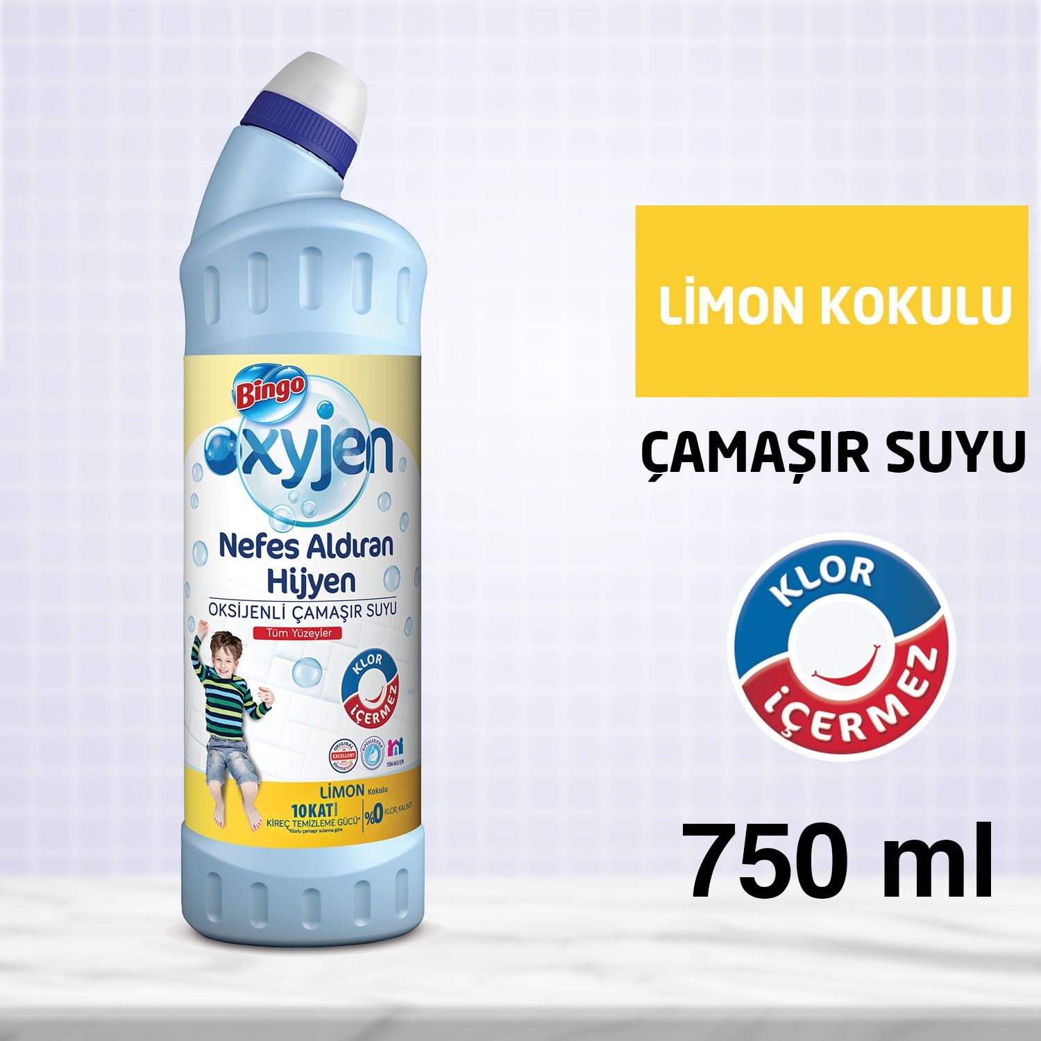Bingo Oksijen Çamaşır Suyu Limon Kokulu 750ml