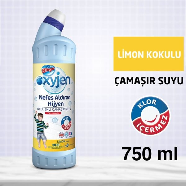 Bingo Oksijen Çamaşır Suyu Limon Kokulu 750ml