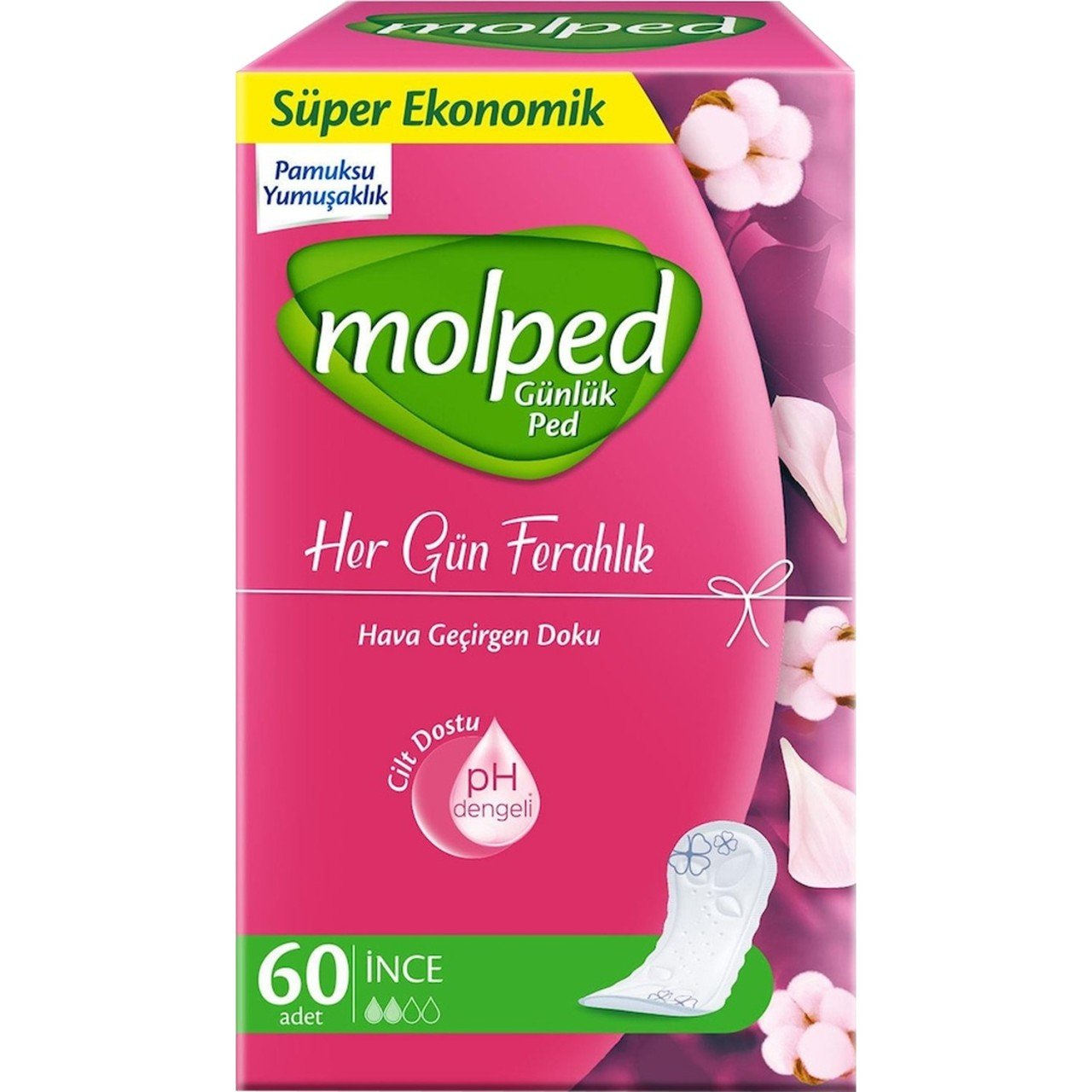 Molped Günlük Ped Her Gün Ferahlık Süper Ekonomik Paket İnce 60lı