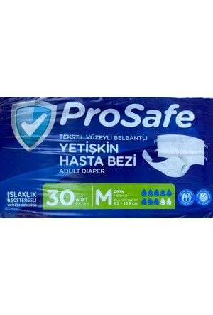 ProSafe Tekstil Yüzeyli Belbantlı Yetişkin Hasta Bezi M 30'LU