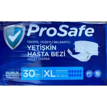 ProSafe Tekstil Yüzeyli Belbantlı Yetişkin Hasta Bezi XL 30'LU