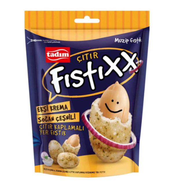 Tadım Fıstıxx Ekşi Krema Soğan Çeşnili Çıtır Kaplamalı Yer Fıstık 60gr