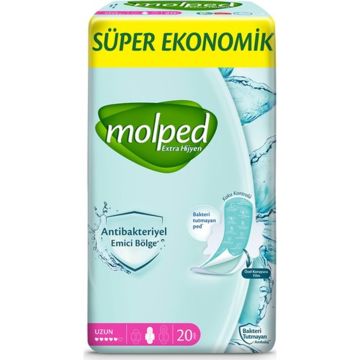 Molped Ekstra Hijyen Antibakteriyel Ped Süper Eko Uzun 20