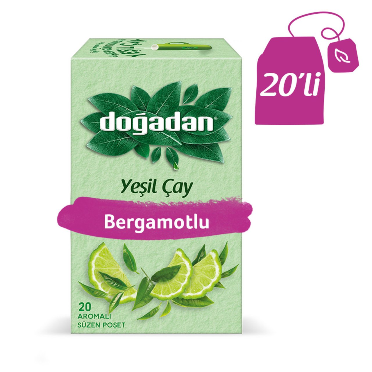 Doğadan Yeşil Çay Bergamotlu 20li