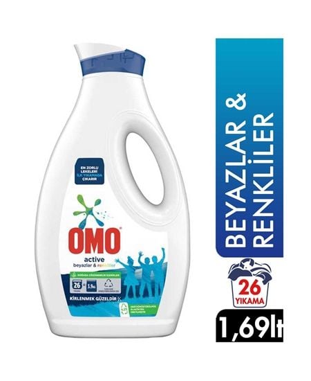 Omo Sıvı Deterjan Active Beyazlar & Renkliler 1690ml