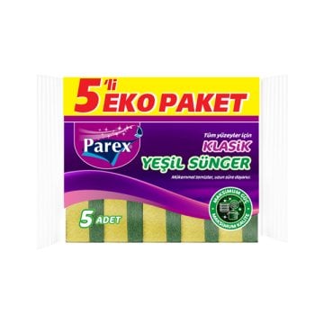 Parex Klasik Yeşil Sünger 5li