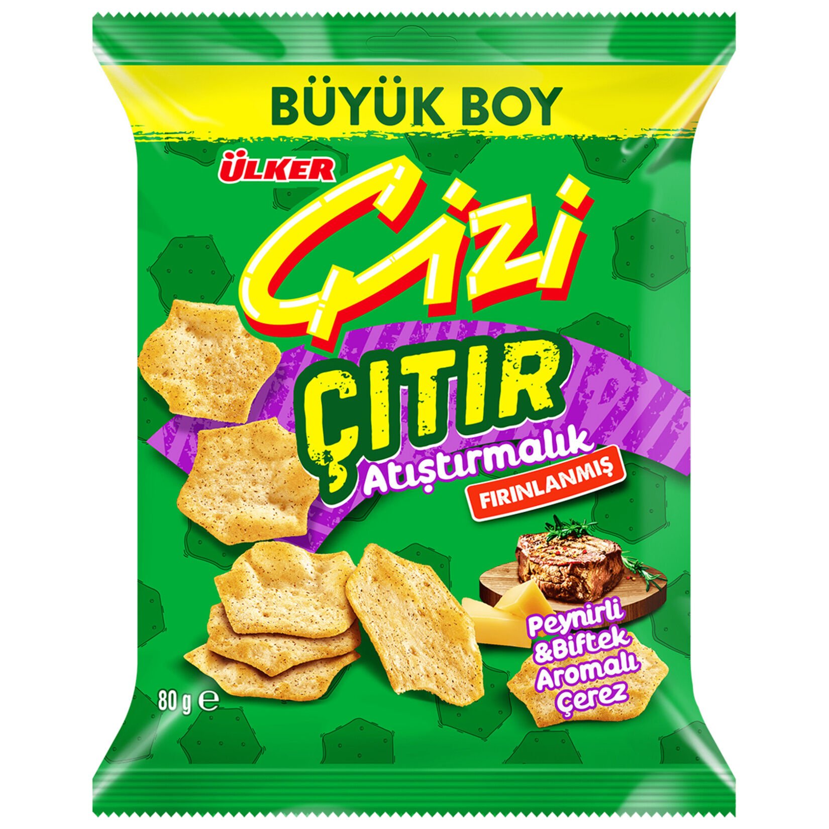 Ülker Çizi Çıtır Atıştırmalık Peynirli Biftek Aromalı Çerez 80gr