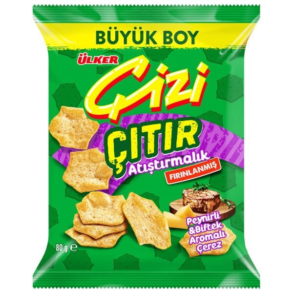 Ülker Çizi Çıtır Atıştırmalık Peynirli Biftek Aromalı Çerez 80gr