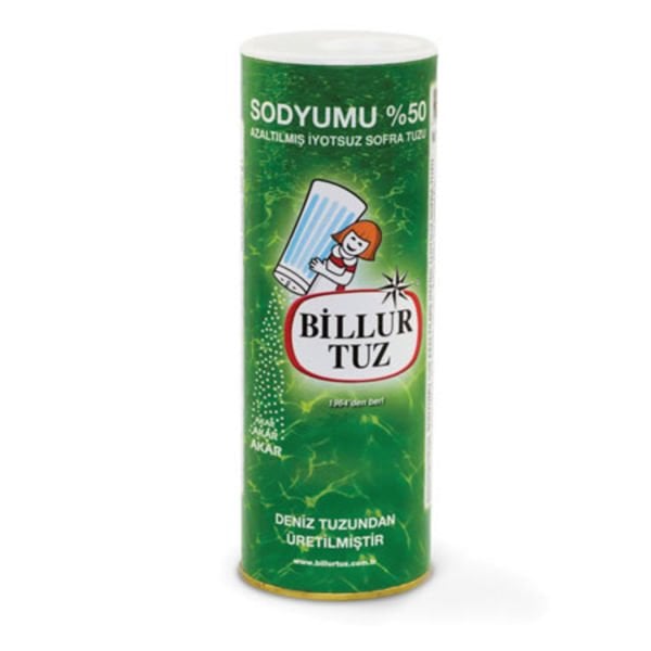 Billur Tuz Sodyumu %50 Azaltılmış İyotsuz Sofra Tuzu 500gr