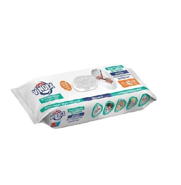 Vindex Beyaz Sabun Kokulu Mop Uyumlu Yüzey Temizleme Havlusu 40'lı