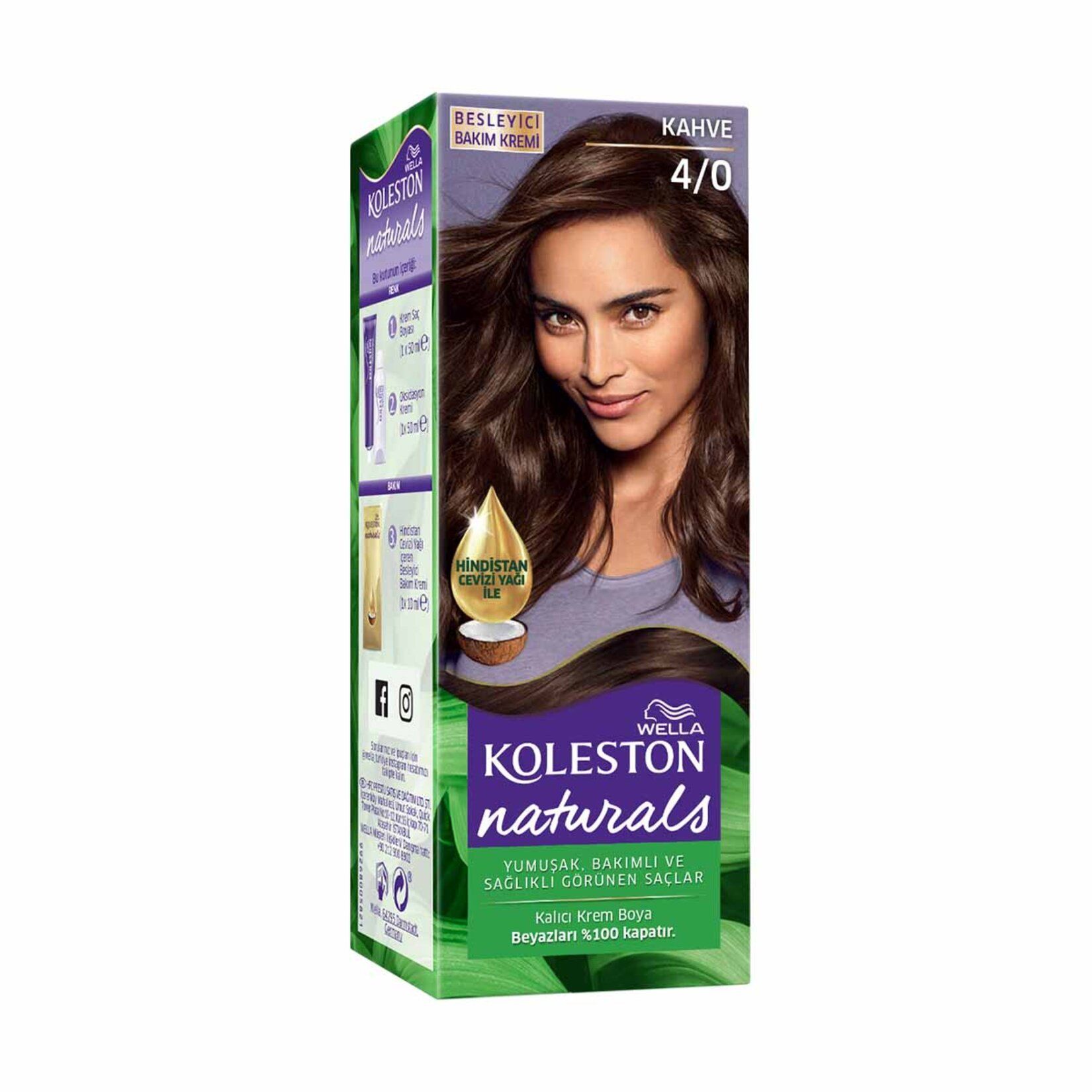 Koleston Naturals Krem Boya Kahve Set Saç Boyası 4/0