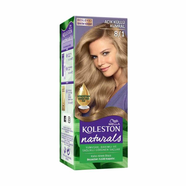 Koleston Naturals Krem Boya Açık Küllü Kumral Set Saç Boyası 8/1