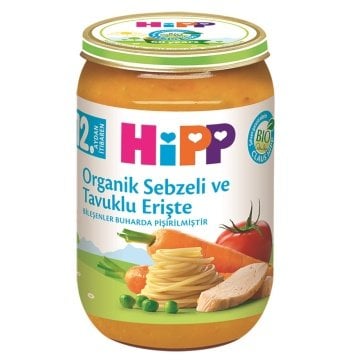 Hipp Organik Sebzeli ve Tavuklu Erişte 190gr cam