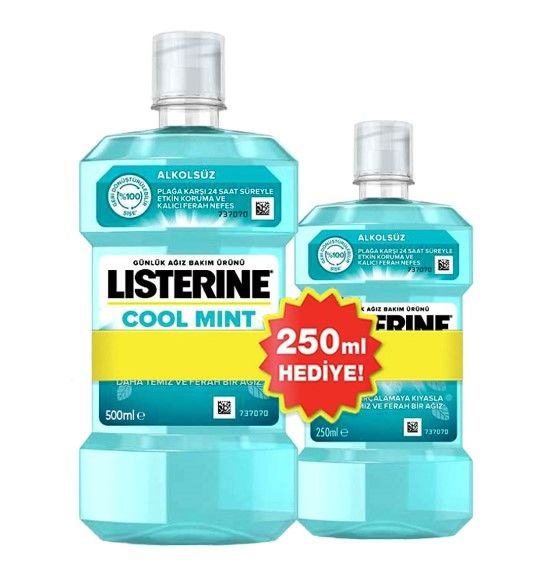 Listerine Ağız Çalkalama Suyu Cool Mınt 500ml+250ml Hediyeli