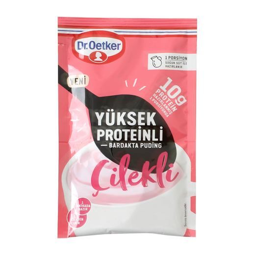 Dr. Oetker Yüksek Proteinli Bardakta Puding Çilekli 23gr