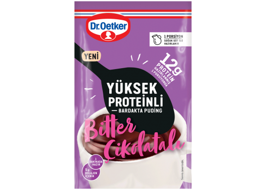 Dr. Oetker Yüksek Proteinli Bardakta Puding Bitter Çikolatalı 28gr