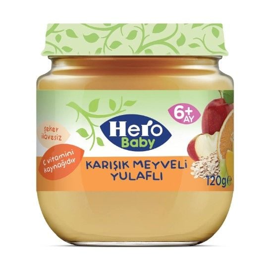 Hero Baby Kavanoz Mama Karışık Meyveli Yulaflı 120gr