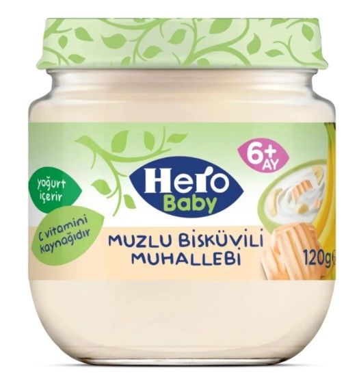 Hero Baby Kavanoz Mama Muzlu Bisküvili Muhallebi 120gr