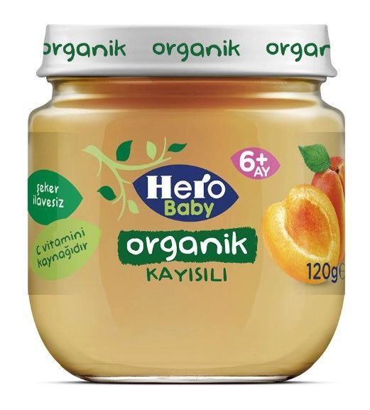 Hero Baby Kavanoz Organik Mama Kayısılı 120gr