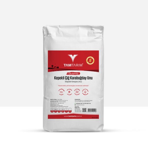 Tam Tarım Glutensiz Kepekli Çiğ Karabuğday Unu 2000gr