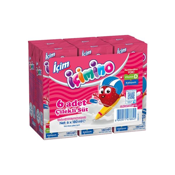 İçim İçimino Çilekli Süt 6x180ml