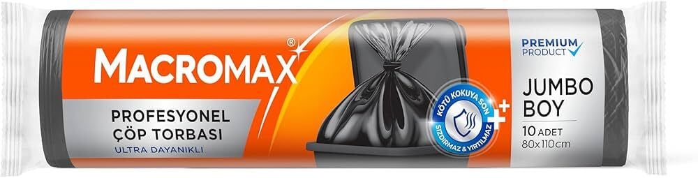 Macromax Ultra Dayanıklı Çöp Torası Jumbo Boy 10'lu