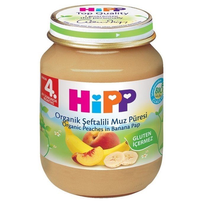 Hipp Organik Şeftalili Muz Püresi 125gr cam