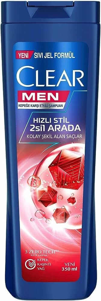 Clear Men Hızlı Stil 2'si1 Arada Kolay Şekil Alan Saçlar 350 ML