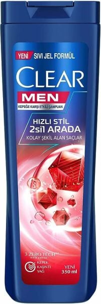 Clear Men Hızlı Stil 2'si1 Arada Kolay Şekil Alan Saçlar 350 ML